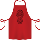 Black Mandala Art Elephant Cotton Apron 100% Organic Red