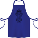 Black Mandala Art Elephant Cotton Apron 100% Organic Royal Blue