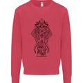 Black Mandala Art Elephant Kids Sweatshirt Jumper Heliconia