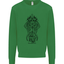 Black Mandala Art Elephant Kids Sweatshirt Jumper Irish Green