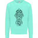 Black Mandala Art Elephant Kids Sweatshirt Jumper Peppermint