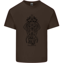 Black Mandala Art Elephant Kids T-Shirt Childrens Chocolate