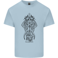 Black Mandala Art Elephant Kids T-Shirt Childrens Light Blue
