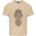 Black Mandala Art Elephant Mens Cotton T-Shirt Tee Top Sand