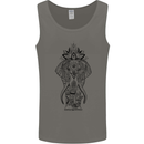 Black Mandala Art Elephant Mens Vest Tank Top Charcoal