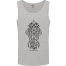 Black Mandala Art Elephant Mens Vest Tank Top Sports Grey
