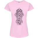 Black Mandala Art Elephant Womens Petite Cut T-Shirt Light Pink