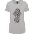Black Mandala Art Elephant Womens Wider Cut T-Shirt Sports Grey