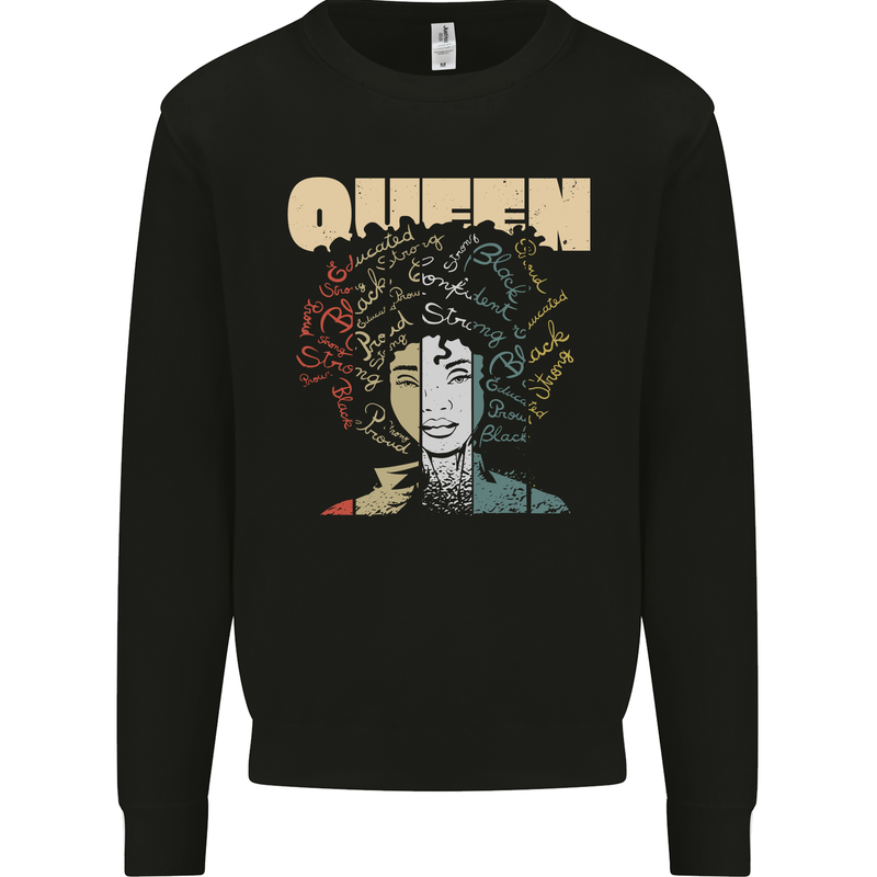 Black Queen Female Empowerment African Mens Sweatshirt Jumper Black
