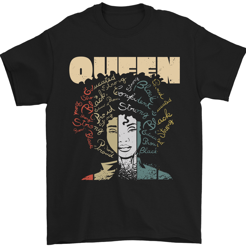 Black Queen Female Empowerment African Mens T-Shirt Cotton Gildan Black
