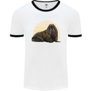 A Walrus Painting Mens White Ringer T-Shirt White/Black