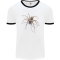 Gruesome Spider Halloween 3D Effect Mens White Ringer T-Shirt White/Black