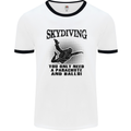 Skydiving Parachute & Balls Skydiver Funny Mens White Ringer T-Shirt White/Black