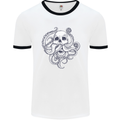 Cthulhu Skull Mens White Ringer T-Shirt White/Black