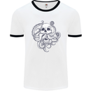 Cthulhu Skull Mens White Ringer T-Shirt White/Black