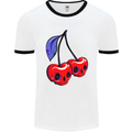 Cherry Skulls Mens White Ringer T-Shirt White/Black