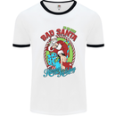 Christmas Bad Santa Funny Xmas Mens White Ringer T-Shirt White/Black