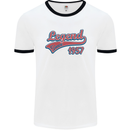 Legend Since 66th Birthday 1957 Mens Ringer T-Shirt White/Black