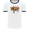 A Steampunk Bull Mens White Ringer T-Shirt White/Black