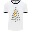 Beer Christmas Tree Mens White Ringer T-Shirt White/Black