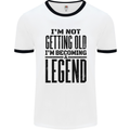 I'm Not Old I'm a Legend Funny Birthday Mens White Ringer T-Shirt White/Black