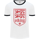 The Vikings Valknut Symbol Lions Valhalla Mens White Ringer T-Shirt White/Black
