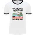 Hunting Weekend Alcohol Beer Funny Hunter Mens White Ringer T-Shirt White/Black