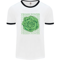 Vegan Power Mens White Ringer T-Shirt White/Black