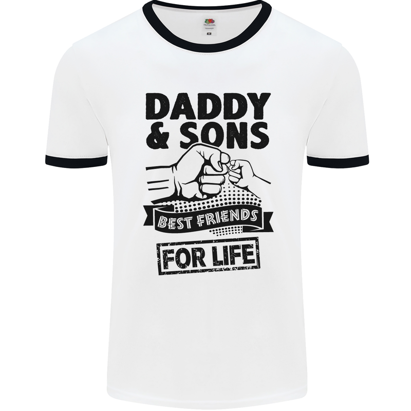 Daddy & Sons Best Friends Father's Day Mens White Ringer T-Shirt White/Black