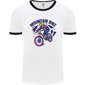 Cycling Mountain Bike Bicycle Cyclist MTB Mens White Ringer T-Shirt White/Black