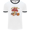 Christmas Hedgehog Toadstool Mouse Mens Ringer T-Shirt White/Black