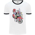 Union Jack MOD Scooter British Flag Bike Mens White Ringer T-Shirt White/Black