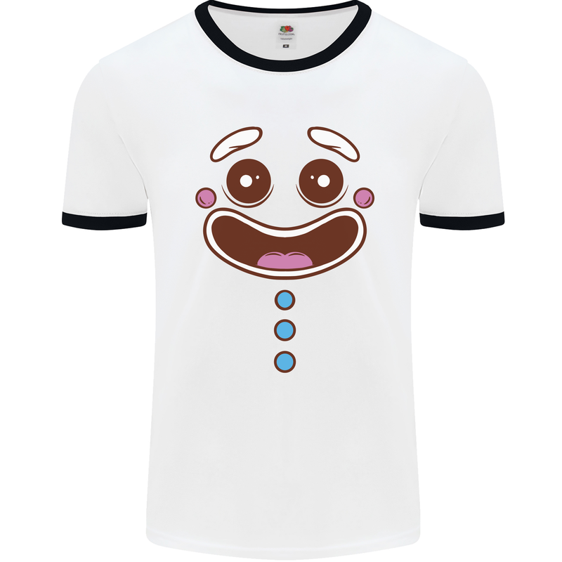 A GingerBread Man Mens White Ringer T-Shirt White/Black