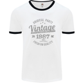 Vintage Year 36th Birthday 1987 Mens Ringer T-Shirt White/Black