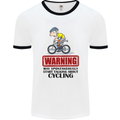 May Start Talking About Cycling Cyclist Mens White Ringer T-Shirt White/Black