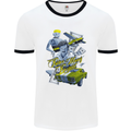 Pablo Escobar Power Money Respect Mens White Ringer T-Shirt White/Black