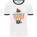 Im Not Short Tall Elf Funny Christmas Mens White Ringer T-Shirt White/Black