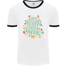 Stay Trippy Hippy Magic Mushrooms Drugs Mens White Ringer T-Shirt White/Black