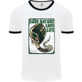 Save Nature Environment Climate Change Life Mens White Ringer T-Shirt White/Black