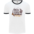 Reel Cool Grandad Funny Fishing Fisherman Mens White Ringer T-Shirt White/Black