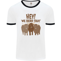 We Herd That Funny Cow Mens White Ringer T-Shirt White/Black