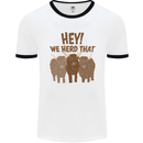 We Herd That Funny Cow Mens White Ringer T-Shirt White/Black