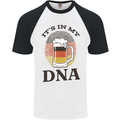 German Beer It's in My DNA Funny Germany Mens S/S Baseball T-Shirt White/Black