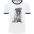 A Happy Pug Funny Dog Funny Mens White Ringer T-Shirt White/Black