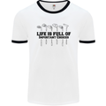 Golf Life's Important Choices Funny Golfing Mens White Ringer T-Shirt White/Black