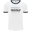 Golf Life's Important Choices Funny Golfing Mens White Ringer T-Shirt White/Black