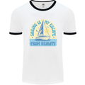 Sailing My Escape From Reality Sailor Mens White Ringer T-Shirt White/Black