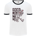 Good Morning Mummy Coffee Halloween Mens White Ringer T-Shirt White/Black