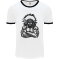 Gym Chief Training Top Bodybuilding MMA Mens White Ringer T-Shirt White/Black