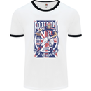 UK American Football Player Mens White Ringer T-Shirt White/Black